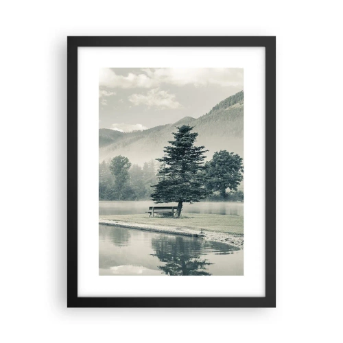 Poster in einem schwarzem Rahmen - Der See schläft noch - 30x40 cm