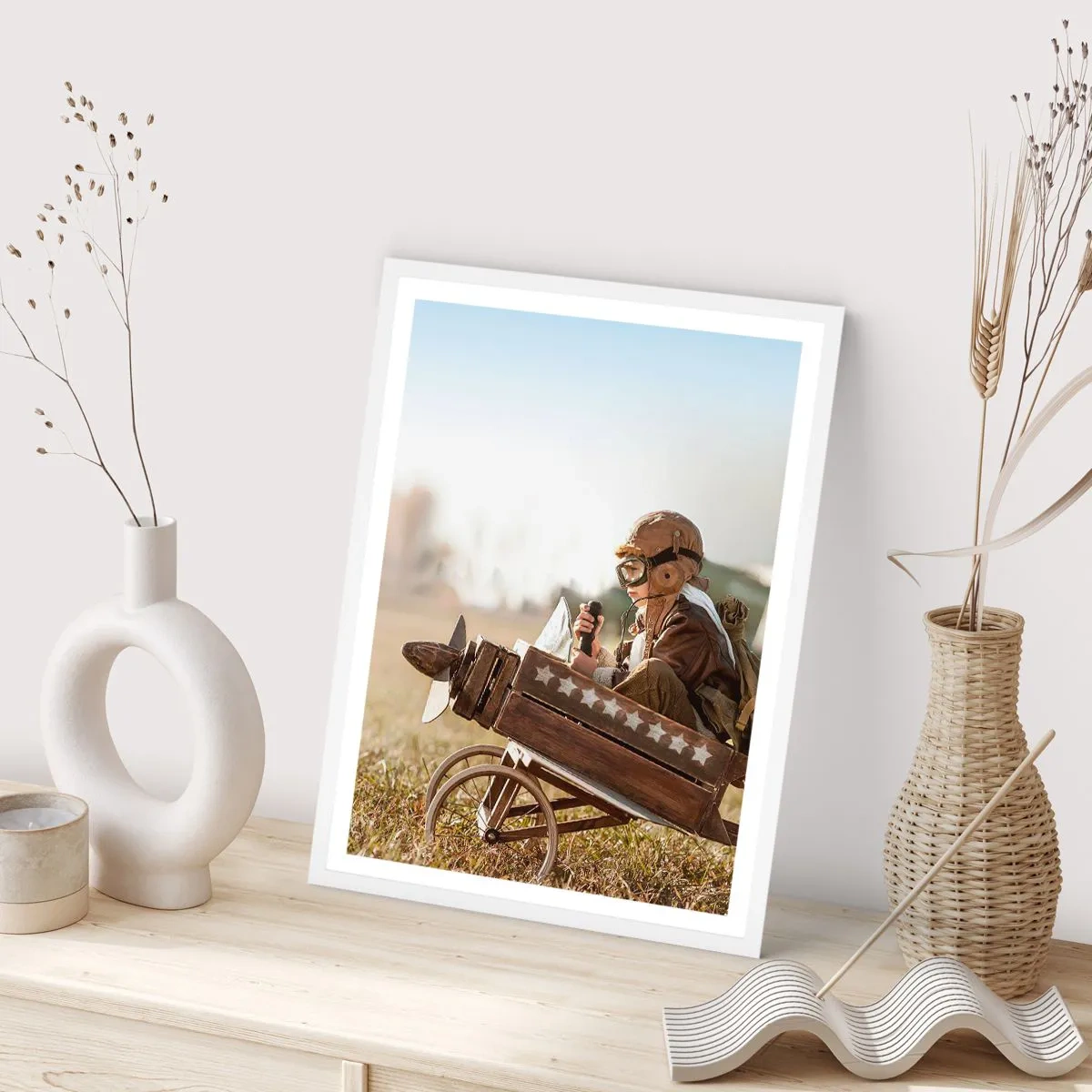 Poster in einem weißen Rahmen - Start in Richtung eines Traums - 50x70 cm