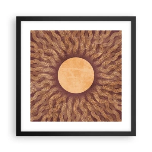 Poster in einem schwarzem Rahmen - Sonnensymbol - 40x40 cm