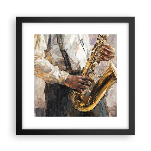 Poster in einem schwarzem Rahmen - Zeit fürs Solo - 30x30 cm