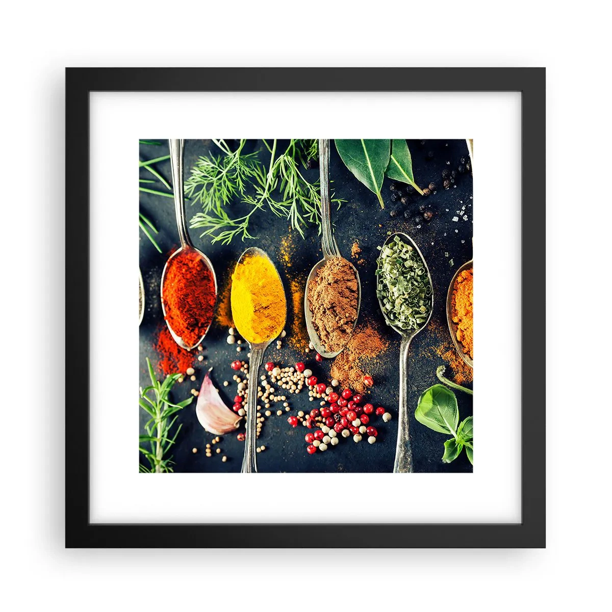 Poster in einem schwarzem Rahmen - Kulinarische Magie - 30x30 cm