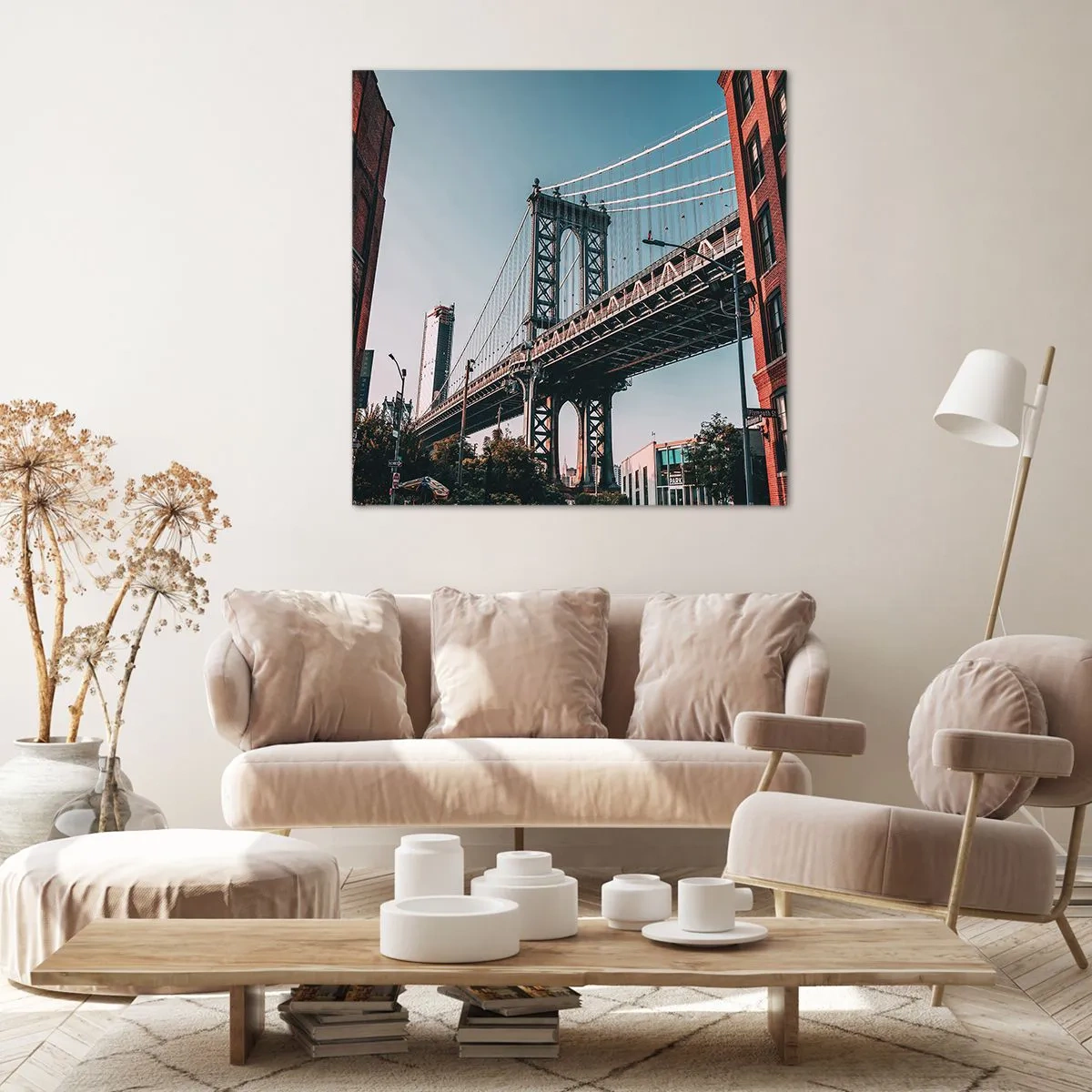 Bild auf Leinwand - Leinwandbild - Über den Wellen der Stadt - 60x60 cm