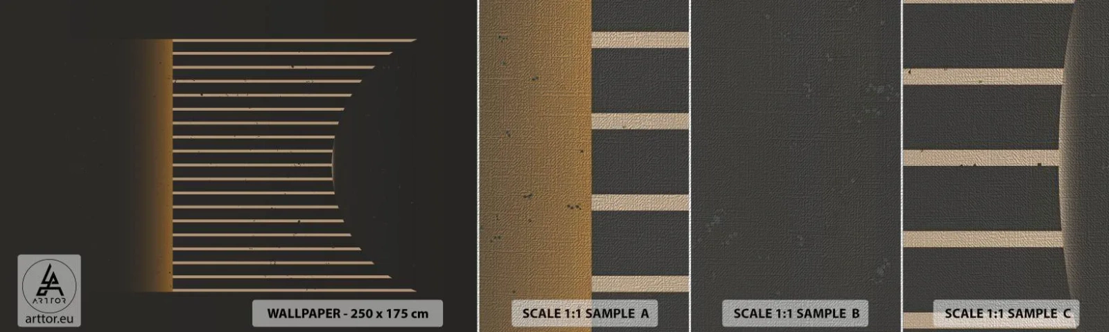 Fototapeten Muster Premium Canvas - Die Dunkelheit erkunden - Abstraktion, Stück, Lineart - 100x30 cm