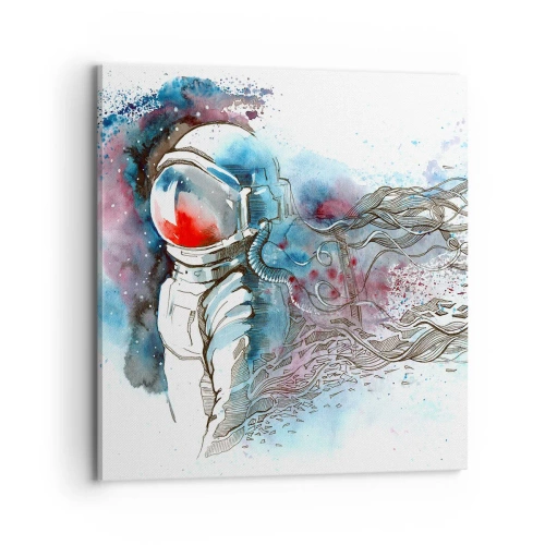 Bild auf Leinwand - Leinwandbild - Allein mit Platz - 70x70 cm