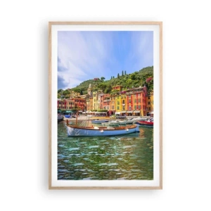 Poster in einem Rahmen aus heller Eiche - Italienischer Morgen - 61x91 cm