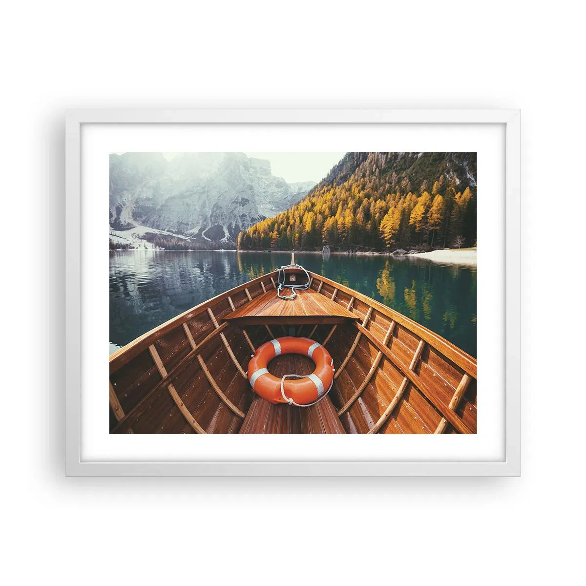 Poster in einem weißen Rahmen - Bergreise - 50x40 cm