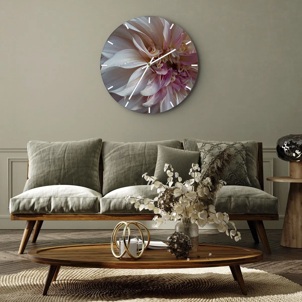 Wanduhr - Glasuhr - Blühende Frische - 30x30 cm