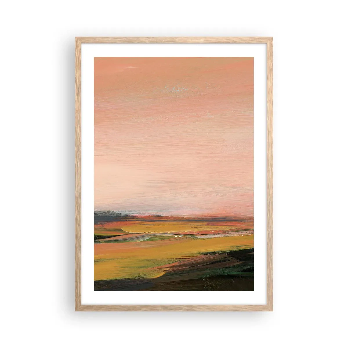 Poster in einem Rahmen aus heller Eiche - In Rosatönen - 50x70 cm