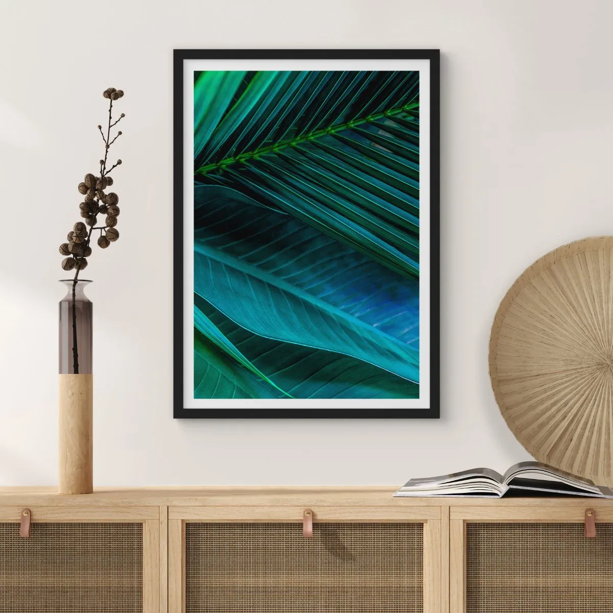 Poster in einem schwarzem Rahmen - Die Anatomie des Grüns - 30x40 cm