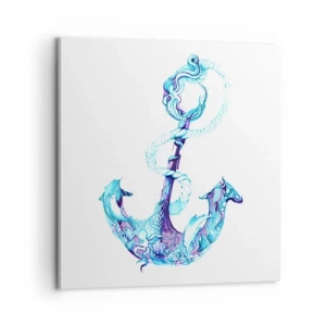 Bild auf Leinwand - Leinwandbild - Der Vertraute der Geheimnisse des Meeres - 60x60 cm