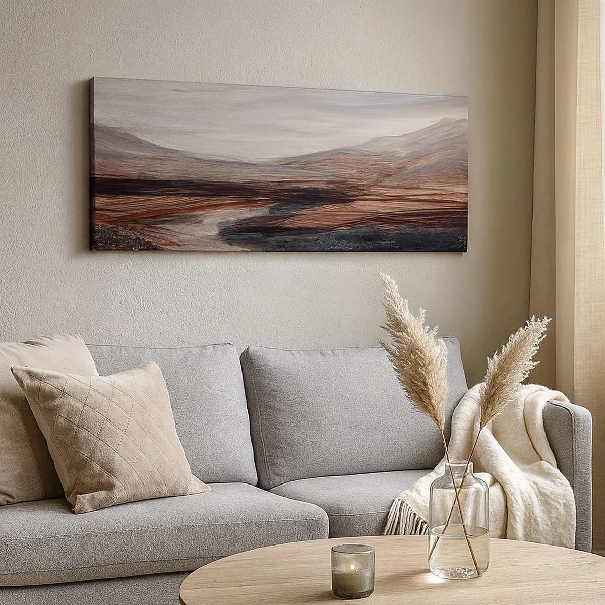 Bild auf Leinwand - Leinwandbild - Ruhiges Tal - 100x40 cm