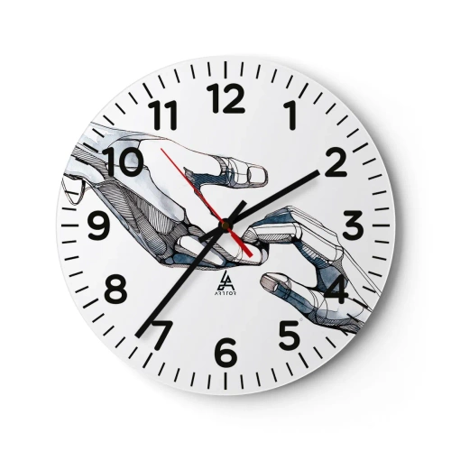 Wanduhr - Glasuhr - Eine gute Geste - 40x40 cm