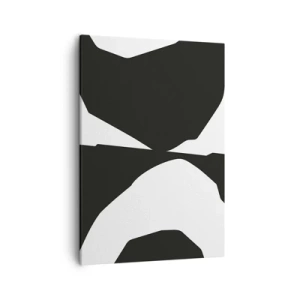 Bild auf Leinwand - Leinwandbild - Abstraktes Kontrastmuster in Schwarz und Weiß - 50x70cm - Positiv negativ - Moderne Wanddekoration für Wohnzimmer und Schlafzimmer ARTTOR