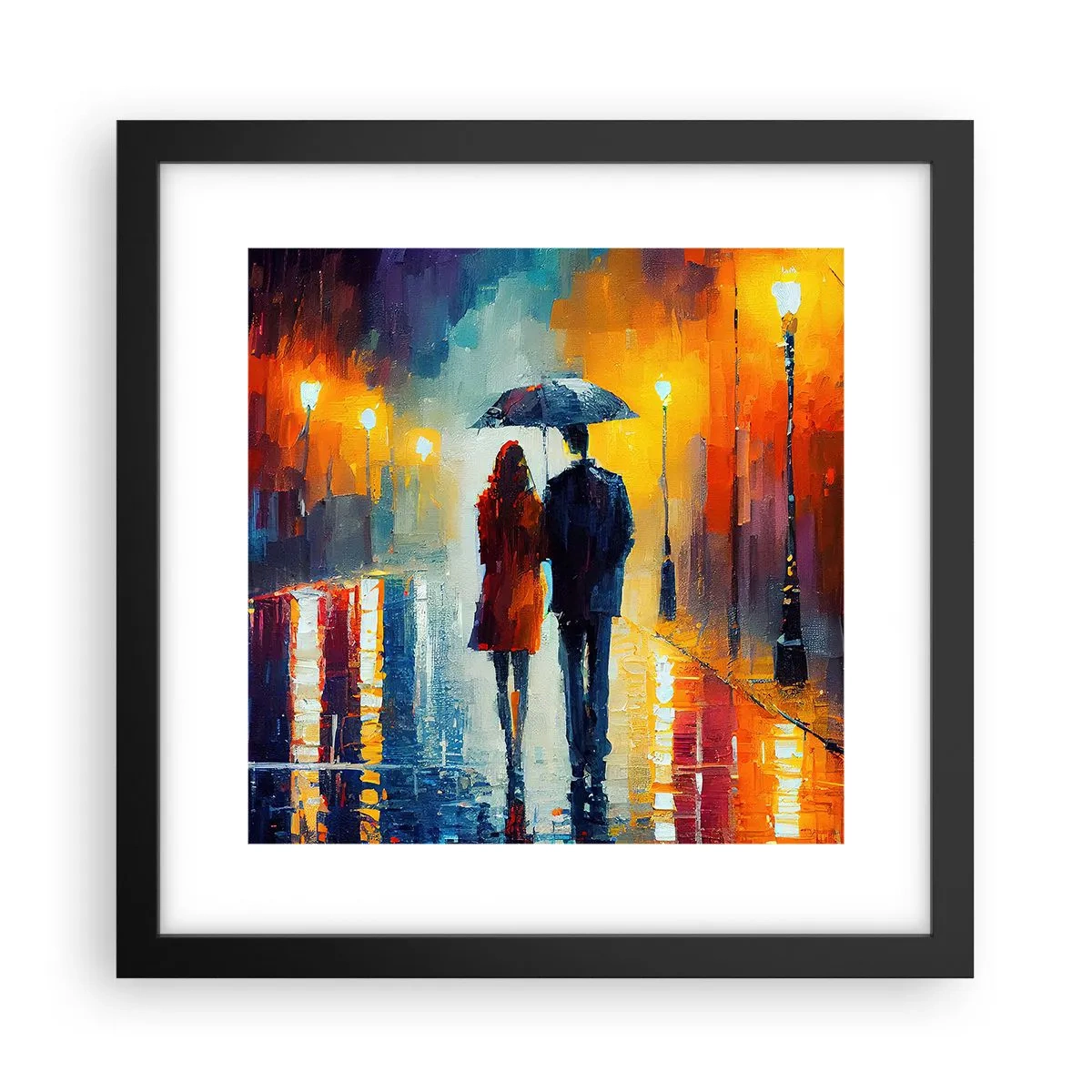 Poster in einem schwarzem Rahmen - Gemeinsam – eine bunte Nacht - 30x30 cm