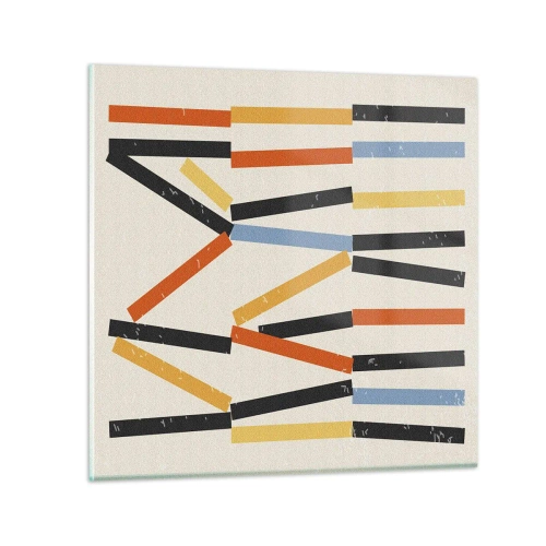 Glasbild - Bild auf glas - Komposition auf der Ebene - 30x30 cm