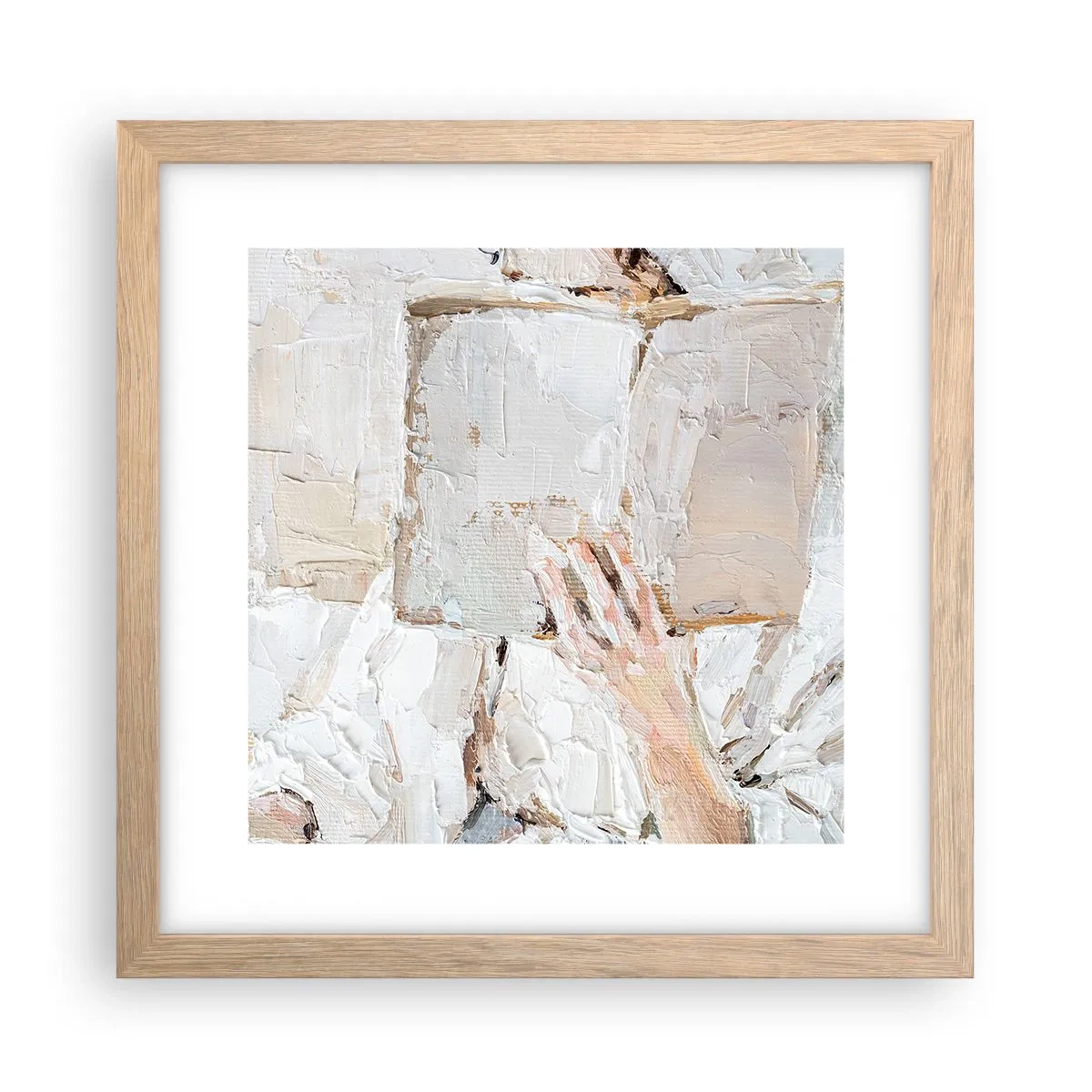 Poster in einem Rahmen aus heller Eiche - In einer anderen Welt - 30x30 cm