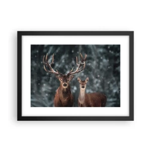 Poster in einem schwarzem Rahmen - Herr des Waldes mit seiner Frau - 40x30 cm