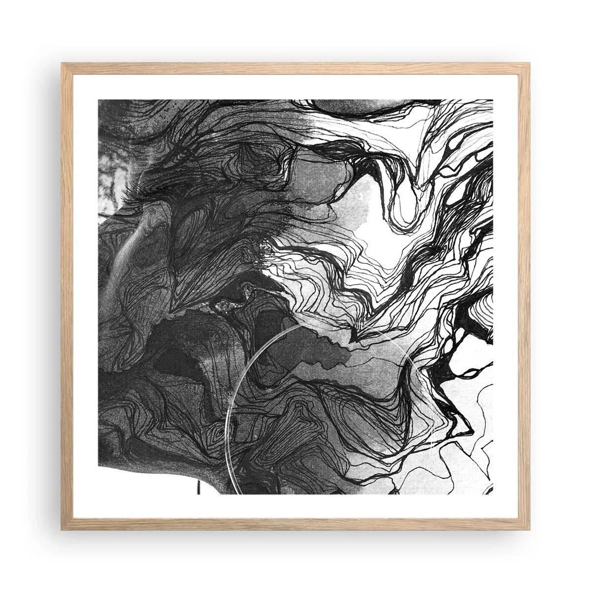 Poster in einem Rahmen aus heller Eiche - Verstrickt in Träume - 60x60 cm