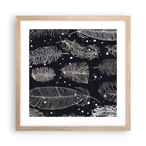 Poster in einem Rahmen aus heller Eiche - Gefiederte Spitze - 40x40 cm