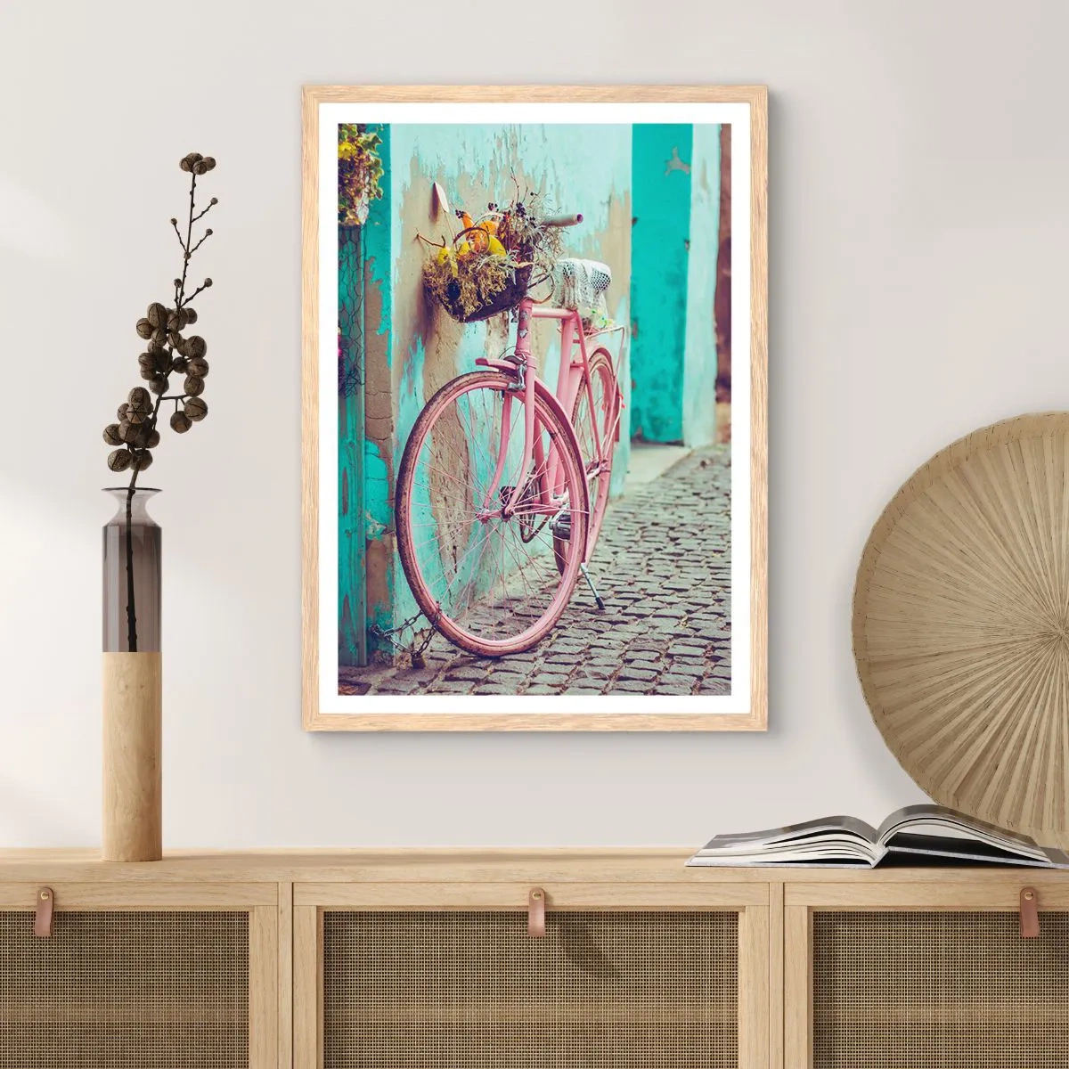 Poster in einem Rahmen aus heller Eiche - Ich komme gleich wieder - 30x40 cm