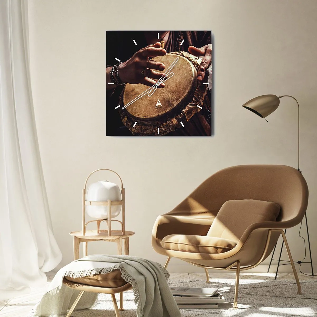 Wanduhr - Glasuhr - Im Rhythmus des Herzens - 40x40 cm