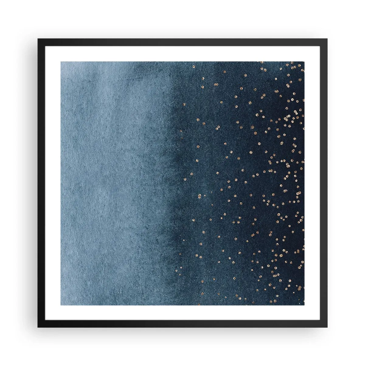 Poster in einem schwarzem Rahmen - Komposition - blaue Phasen - 60x60 cm