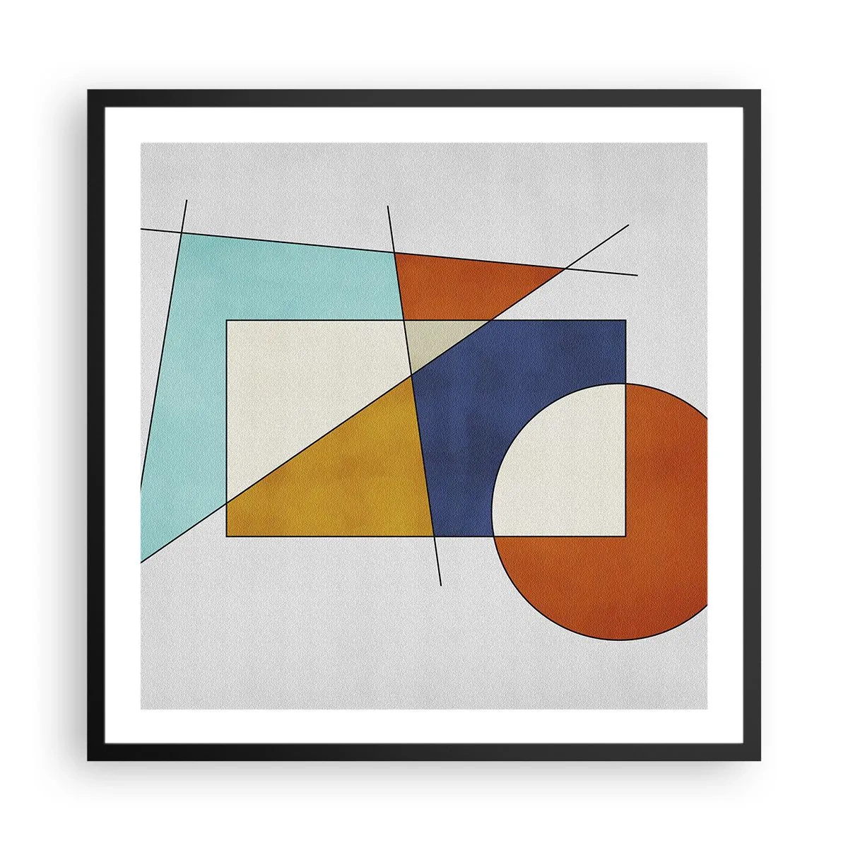 Poster in einem schwarzem Rahmen - Abstraktion: modernistisches Spiel - 60x60 cm