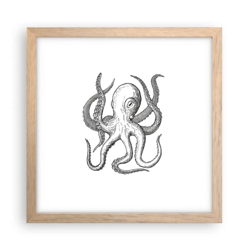 Poster in einem Rahmen aus heller Eiche - Mit den Wellen tanzen - 30x30 cm