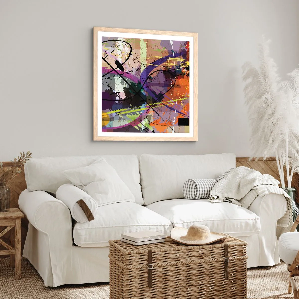 Poster in einem Rahmen aus heller Eiche - Du kannst geradeaus oder umhergehen - 30x30 cm