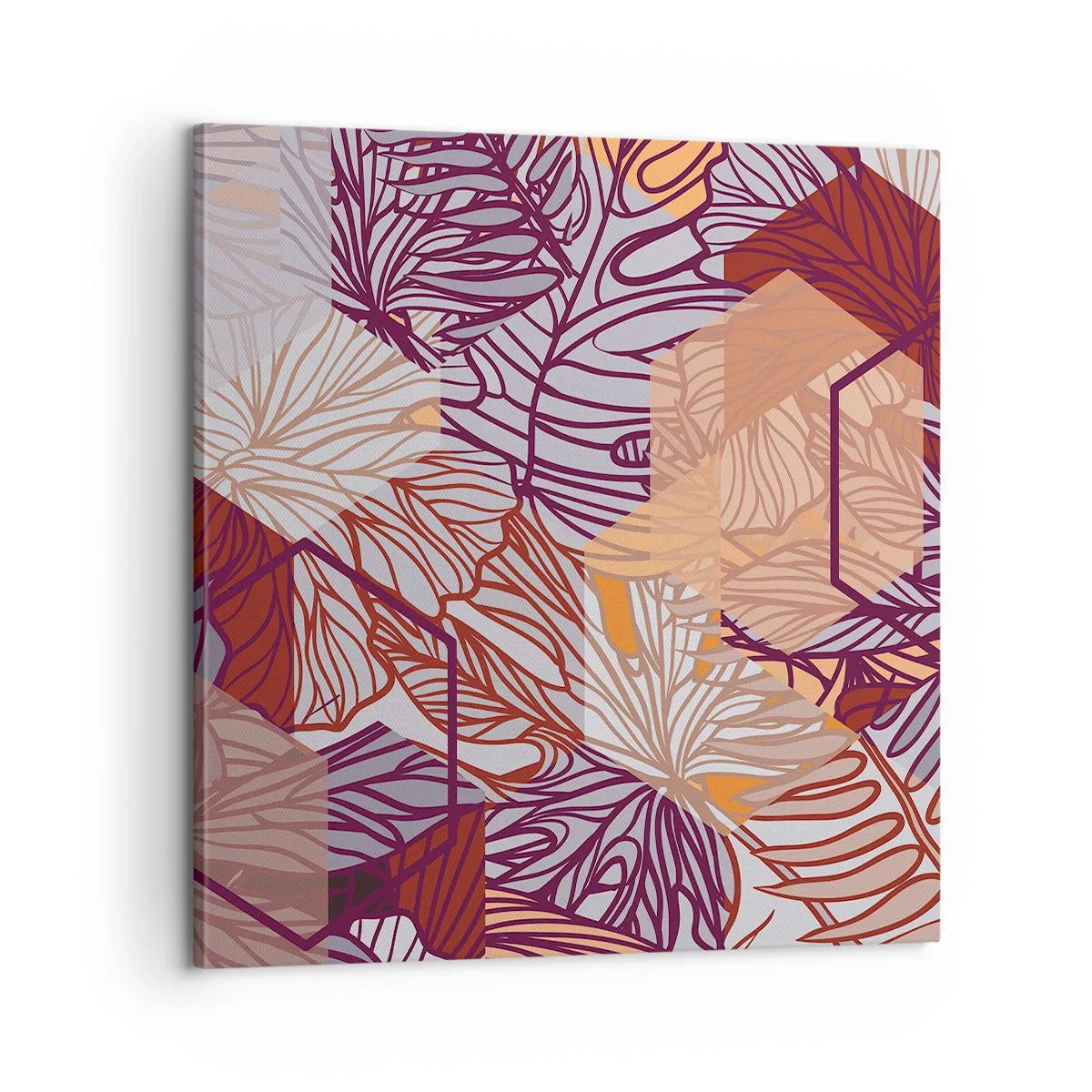 Bild auf Leinwand - Leinwandbild - Unmögliche Beziehung zwischen Geometrie und Natur - 60x60 cm