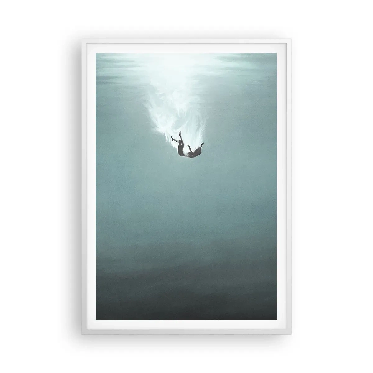 Poster in einem weißen Rahmen - In den Armen des Ozeans - 70x100 cm