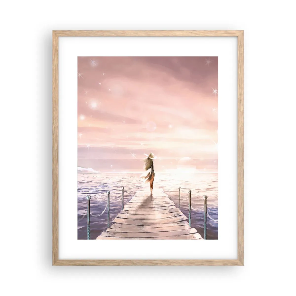 Poster in einem Rahmen aus heller Eiche - Im Licht eines Traums - 40x50 cm