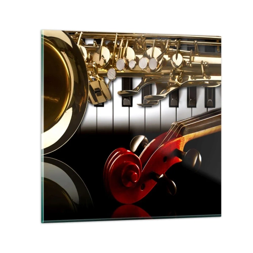 Glasbild - Bild auf glas - Blech, Holz und Elfenbein - 40x40 cm