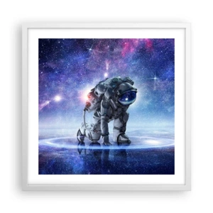 Poster in einem weißen Rahmen - Der Sternenhimmel über mir - 50x50 cm