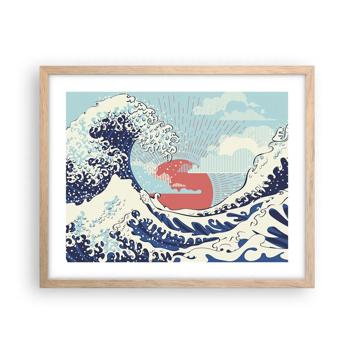 Poster in einem Rahmen aus heller Eiche - Von japanischer Inspiration - 50x40 cm