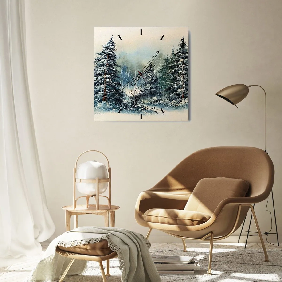 Wanduhr - Glasuhr - Bereit für Weihnachten - 40x40 cm