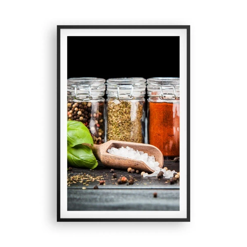 Poster in einem schwarzem Rahmen - Für einen Geschmack des Lebens - 61x91 cm