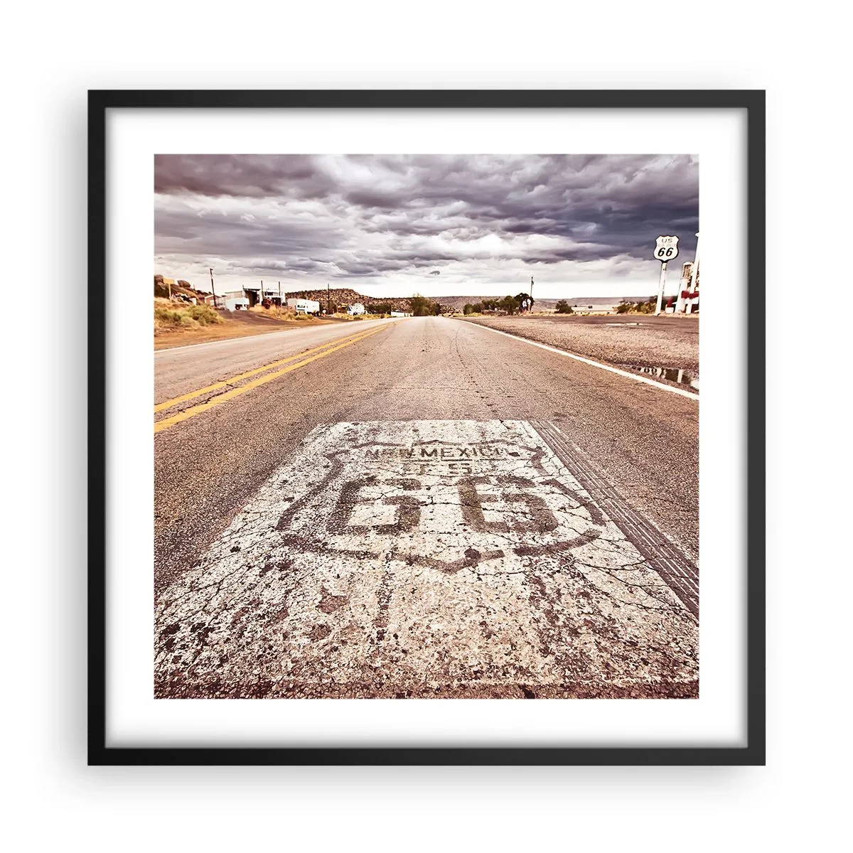 Poster in einem schwarzem Rahmen - Mother Road - eine amerikanische Legende - 50x50 cm