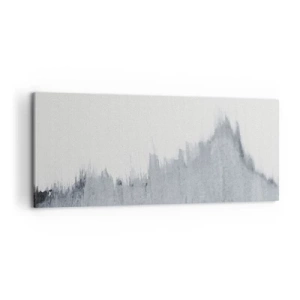 Bild auf Leinwand - Leinwandbild - Abstrakte graue Komposition im minimalistischen Stil - 120x50cm - Mysteriöse Aufzeichnung - Moderne Wanddekoration für Wohnzimmer und Schlafzimmer ARTTOR