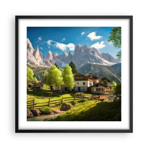 Poster in einem schwarzem Rahmen - Alpenidylle - 50x50 cm