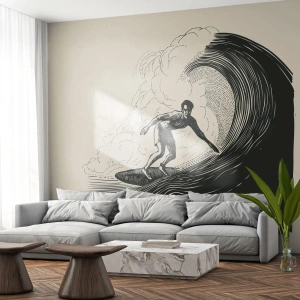 Fototapete Premium Canvas - König der Welle - Welle, Surfen, Sport - 450x315 cm