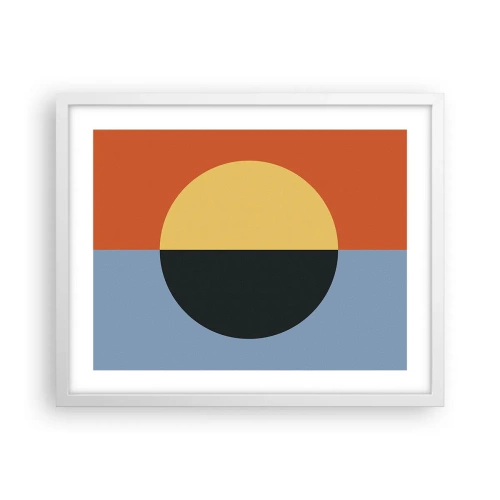 Poster in einem weißen Rahmen - Eine Komposition aus Wärme und Kühle - 50x40 cm