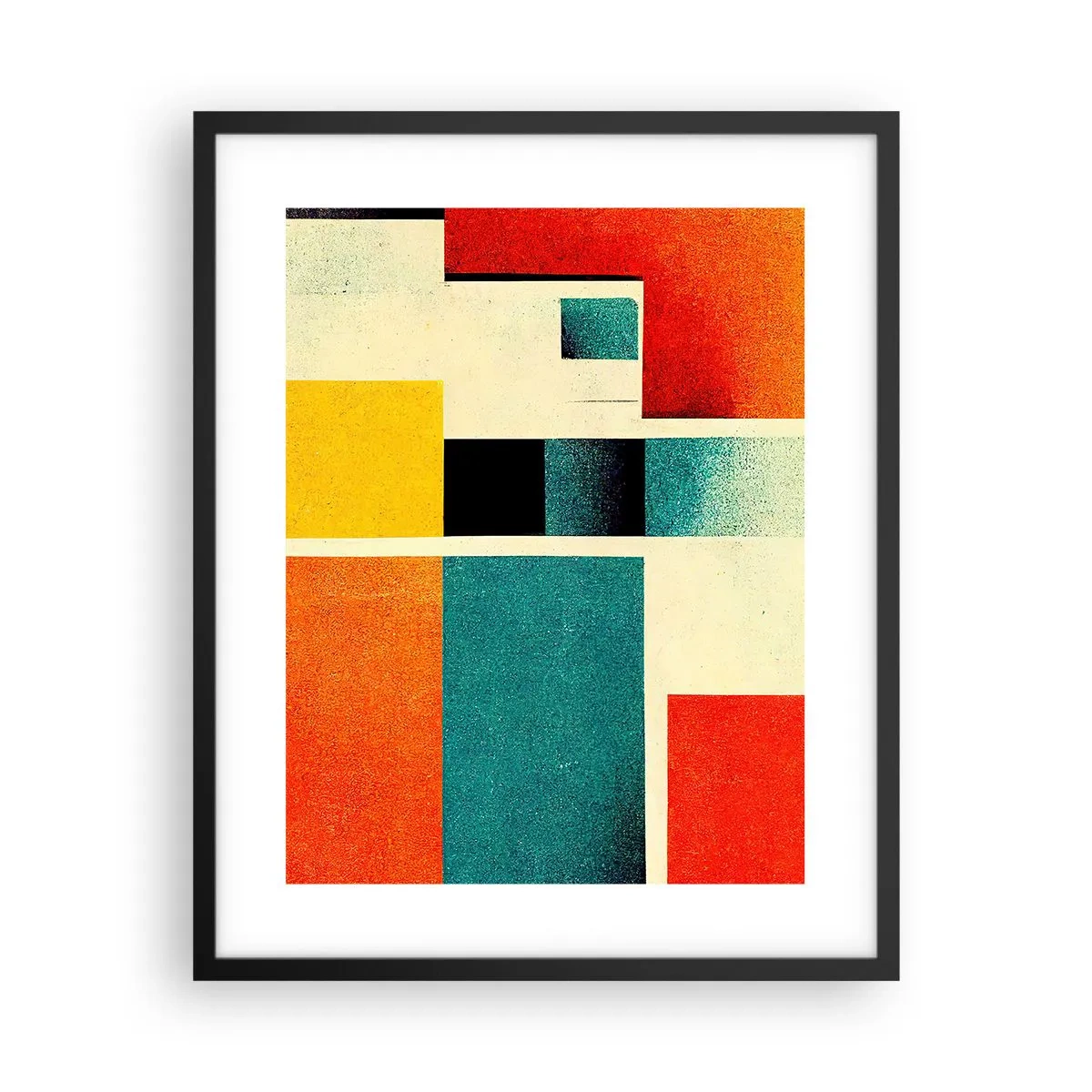Poster in einem schwarzem Rahmen - Geometrische Abstraktion – gute Energie - 40x50 cm