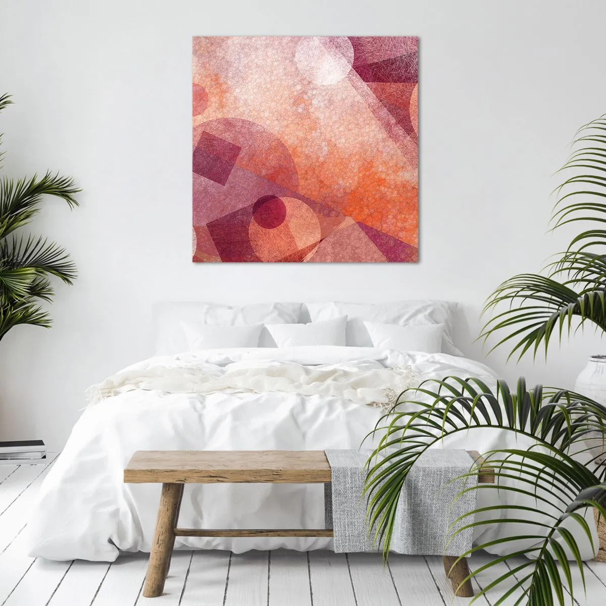 Bild auf Leinwand - Leinwandbild - Geometrische Transformationen in Pink - 30x30 cm