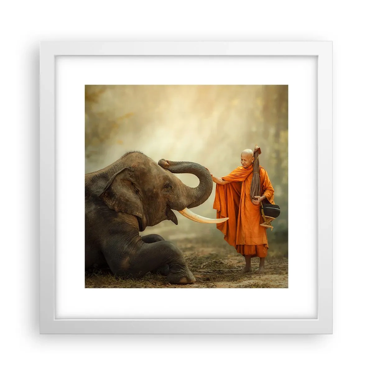 Poster in einem weißen Rahmen - Treffen unterwegs - 30x30 cm