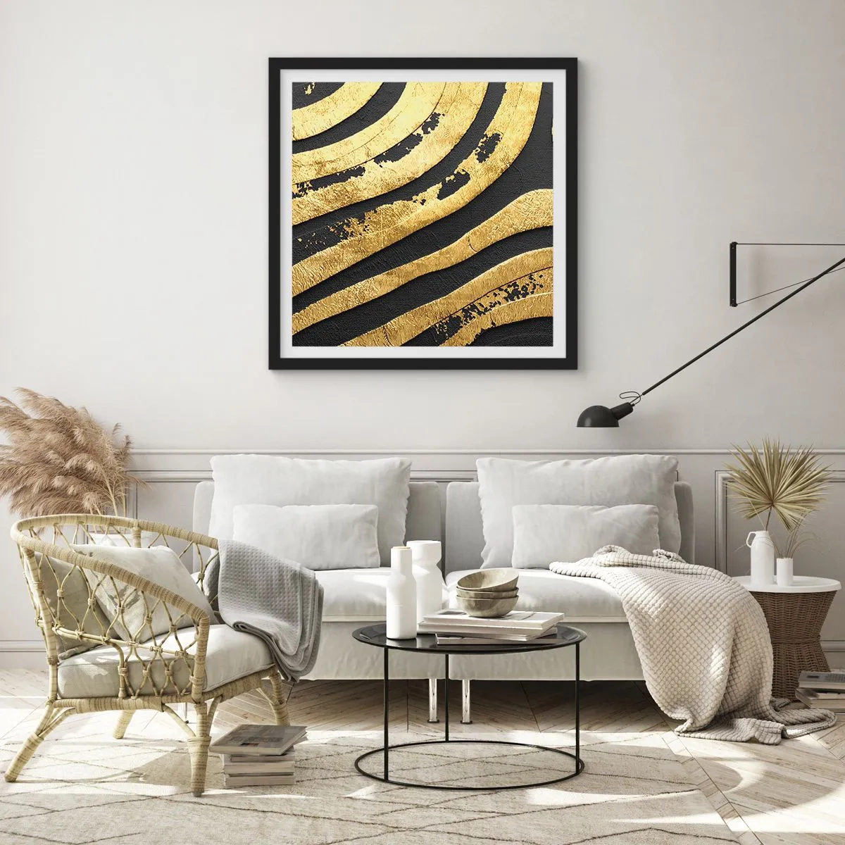 Poster in einem schwarzem Rahmen - Alles fließt - 30x30 cm