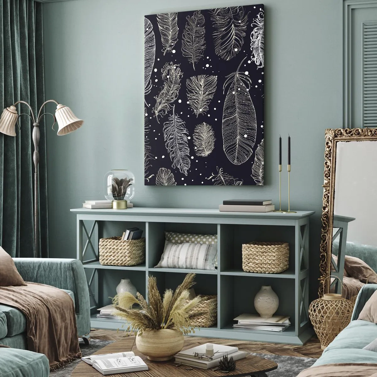 Bild auf Leinwand - Leinwandbild - Gefiederte Spitze - 65x120 cm