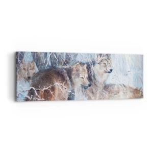 Bild auf Leinwand - Leinwandbild - Beachtung! Hier kommt ... - 90x30 cm