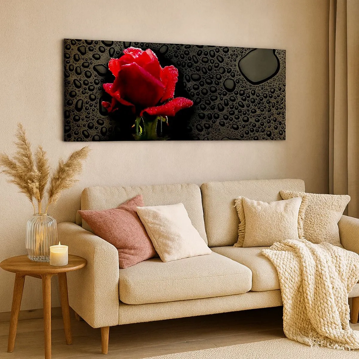 Bild auf Leinwand - Leinwandbild - rot und Schwarz - 100x40 cm
