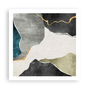 Poster - Mosaikkomposition mit Goldfaden - 60x60 cm